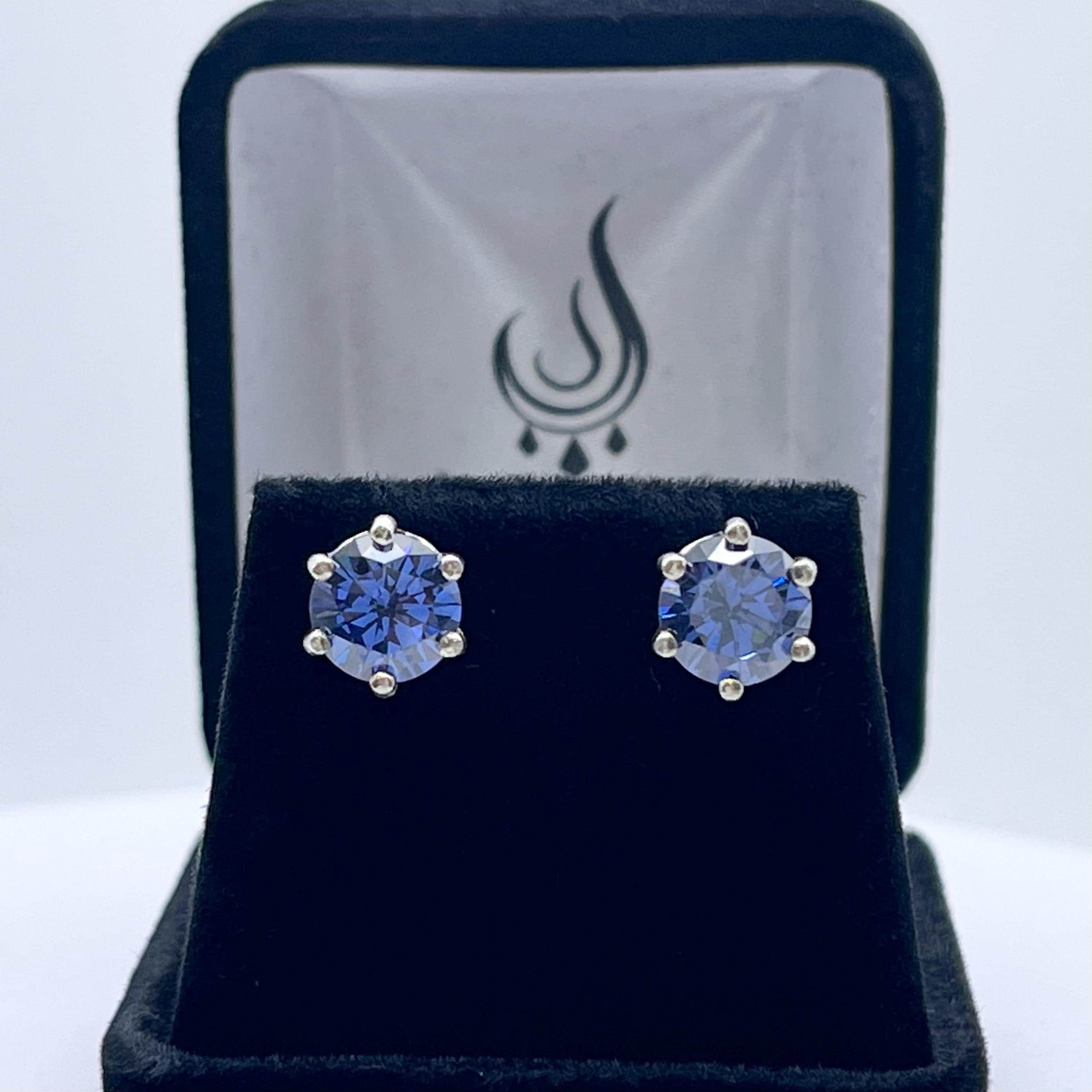 Beautiful 4ct Violet Blue Tanzanite Earrings In Sterling Silver Stud Posts